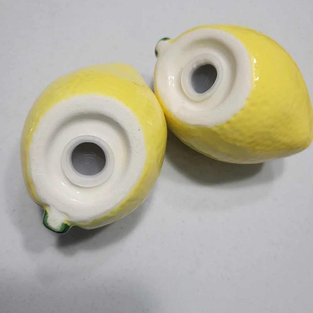 Lemon Salt and Pepper Shakers Ceramic Set   NEW